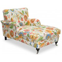Savoy lenestol med blomstret stoff - Havanna hvit Savoy lenestol med blomstret stoff - Havanna hvit