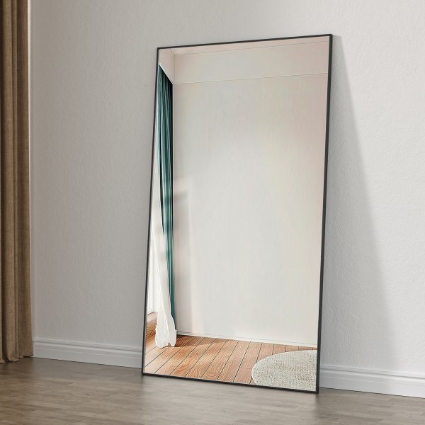 Helfigursspeil 100 × 170 cm - Svart aluminiumsramme - Blanche Helfigursspeil 100 × 170 cm - Svart aluminiumsramme - Blanche