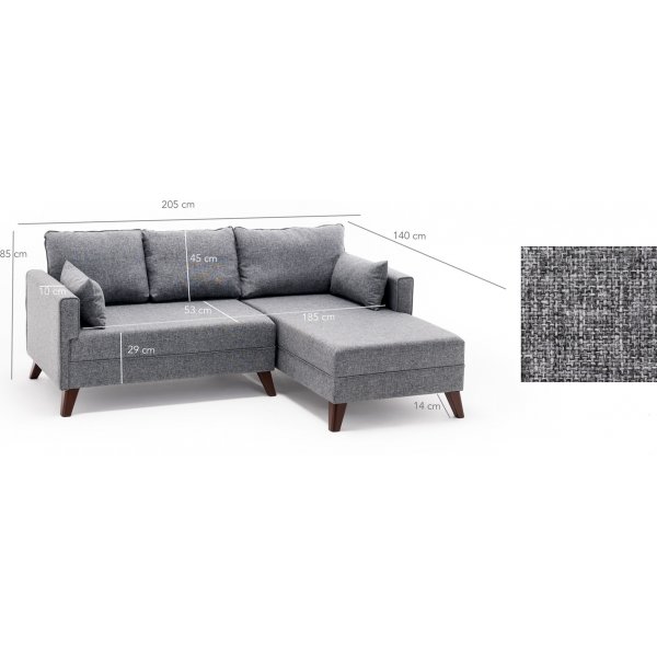 Bella divansovesofa - grå Bella divansovesofa - grå