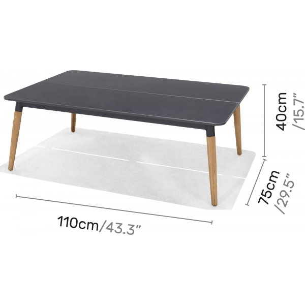 Livsstil Hage utegruppe Ipanema divan sofa med bord - Grå Olefin Livsstil Hage utegruppe Ipanema divan sofa med bord - Grå Olefin