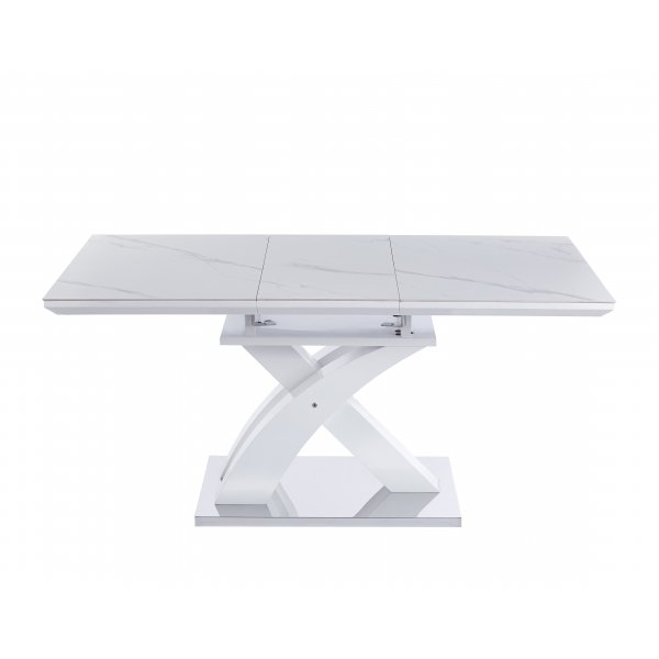 Ingrid spisebord uttrekkbart 120-160 cm - Hvit marmor Ingrid spisebord uttrekkbart 120-160 cm - Hvit marmor
