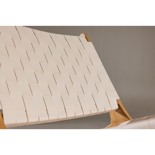 Rike lenestol - Krem PU/teak Rike lenestol - Krem PU/teak