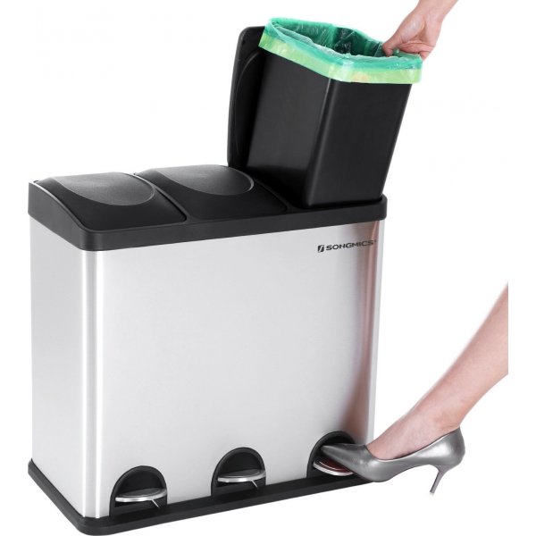 Luan avfallsbeholder 54 l - Sølv/sort Luan avfallsbeholder 54 l - Sølv/sort