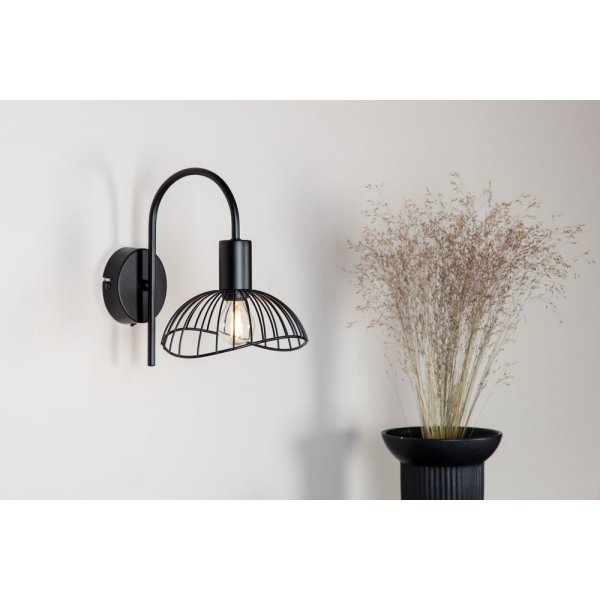 Netthult vegglampe - svart