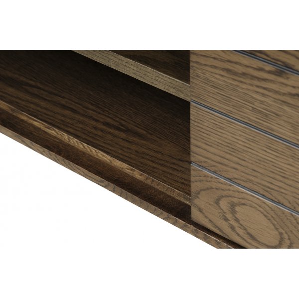 Inez TV-benk i brunoljet eik - Bredde 180 cm