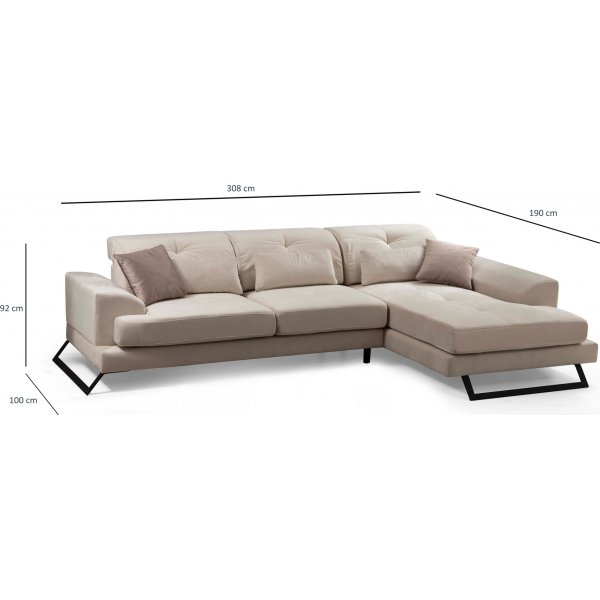 Frido divansofa - Stone beige