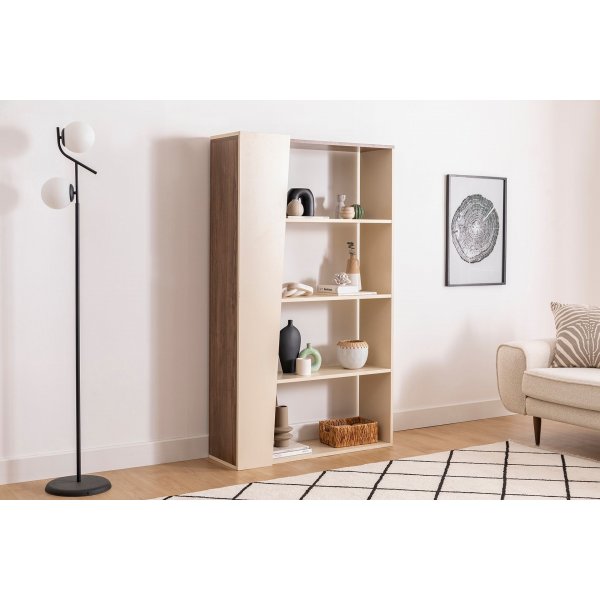 Clark bokhylle - Valnøtt/beige Clark bokhylle - Valnøtt/beige