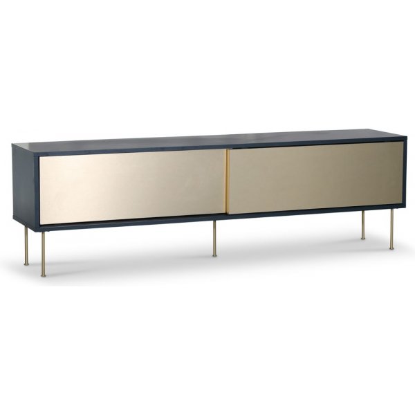 Volum mediebenk 178 cm - Gråblå/messing Volum mediebenk 178 cm - Gråblå/messing