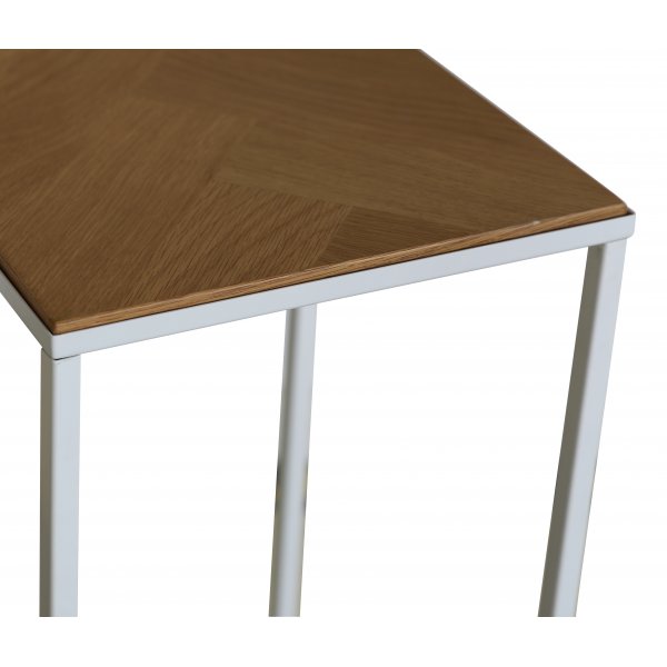 Revel nattbord - Hvit / Sildbein eik Revel nattbord - Hvit / Sildbein eik