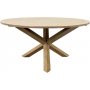 Salt utespisegruppe. Rundt bord p 150 cm med 6 spisestoler med armlener - Gr teak