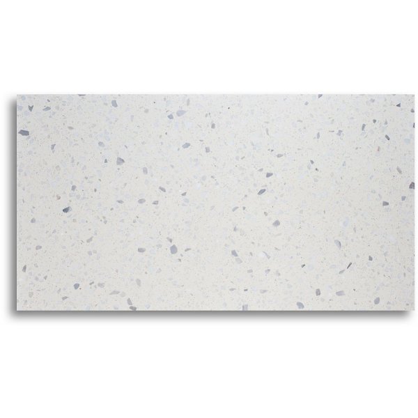 Terrazzo sofabord 110x60 cm - Bianco Terrazzo & understell AIR i svart metall