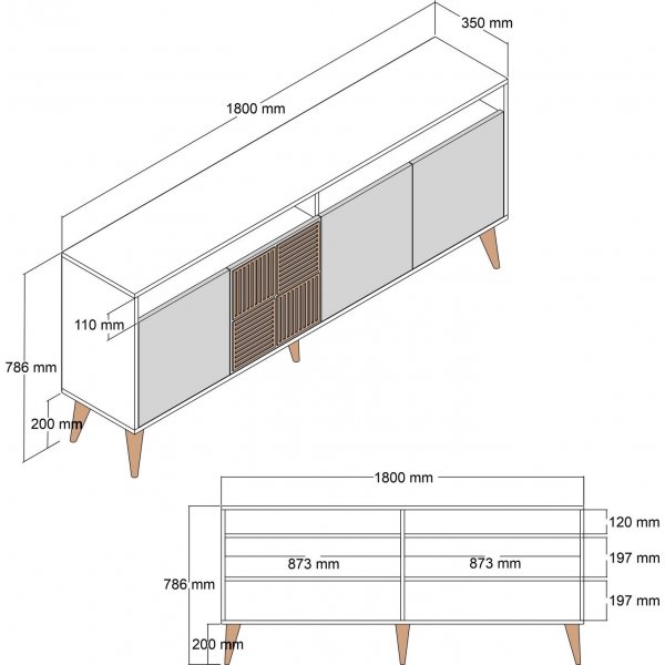 Milan skjenk - Valnøtt Milan skjenk - Valnøtt