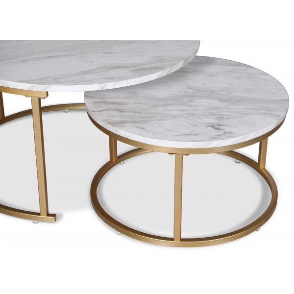 Solano settbord - Hvit marmorimitasjon / Messing Solano settbord - Hvit marmorimitasjon / Messing