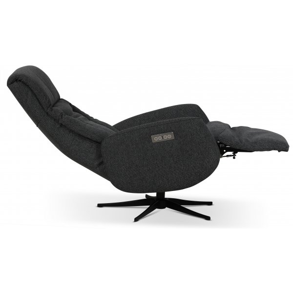 Marbäck lyx recliner- lenestol (2 el-motorer) innebygget fotskammel - Mørkegrått tøystoff Marbäck lyx recliner- lenestol (2 el-motorer) innebygget fotskammel - Mørkegrått tøystoff