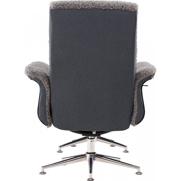 Lenestol med fotskammel - Grå - Hagön Lenestol med fotskammel - Grå - Hagön