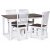 Skagen spisegruppe; klassisk spisebord 140x90 cm - Hvit / brunoljet eik med 4 skagen stoler (Ribber i ryggen) med brunoljet eike