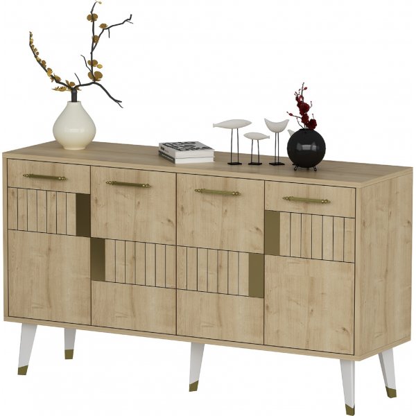 Moda skjenk - Safir eik/gull Moda skjenk - Safir eik/gull