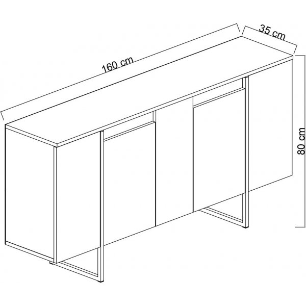 Lux skjenk - Valnøtt/sølv Lux skjenk - Valnøtt/sølv