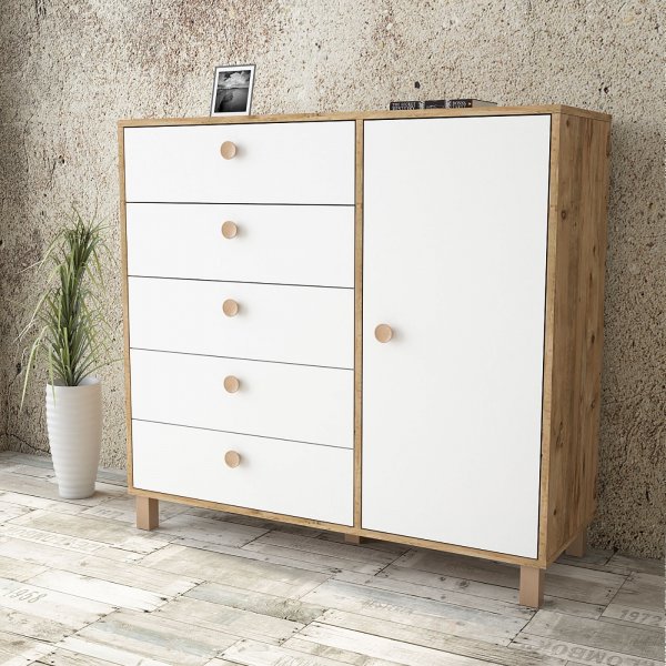 Vilamo kommode 83 - Furu/hvit Vilamo kommode 83 - Furu/hvit