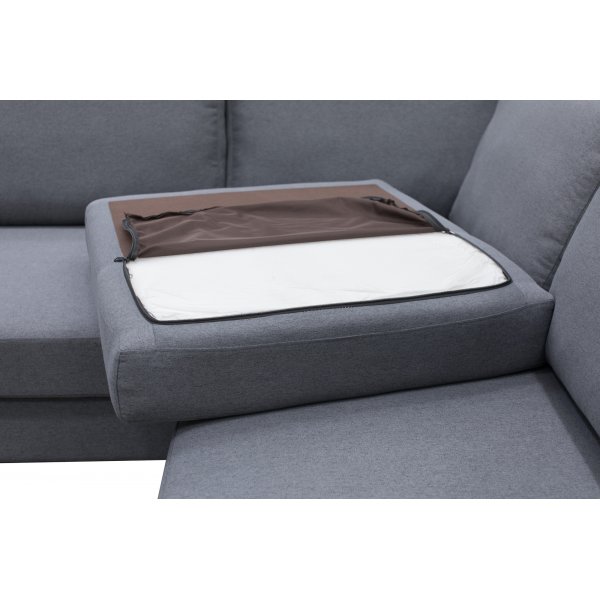 Nova gr� U-formet sofa med metallben - D2A