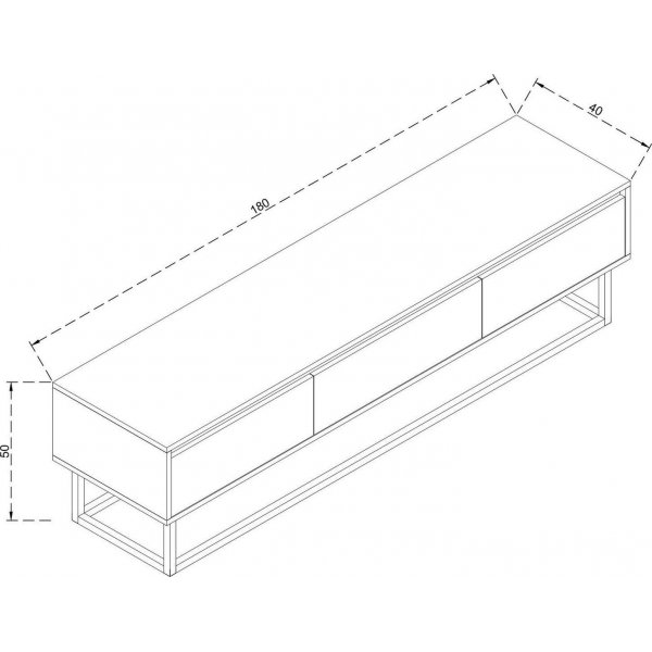 Lupin mediebenk, 180 cm - Valnøtt/svart Lupin mediebenk, 180 cm - Valnøtt/svart