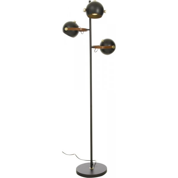 Gulvlampe Bow 3-armet - Svart / matt messing