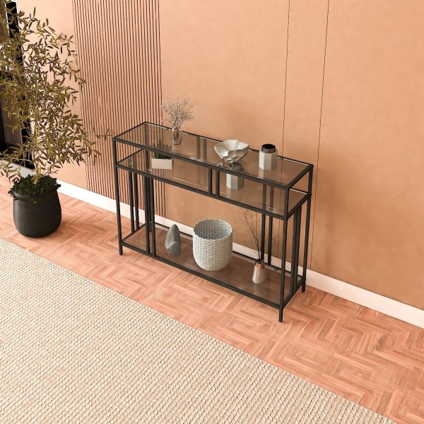 Vendela avlastningsbord - Sort/røykfarget glass Vendela avlastningsbord - Sort/røykfarget glass