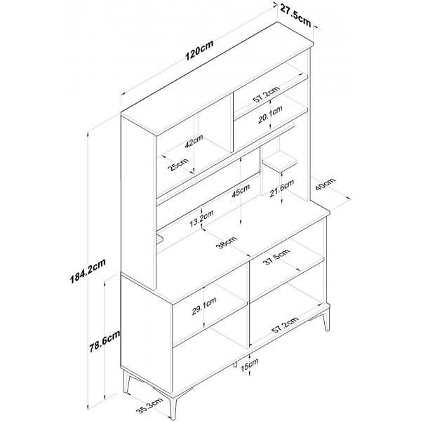 Jeriko kjøkkenskap 176 - Hvit/valnøtt Jeriko kjøkkenskap 176 - Hvit/valnøtt