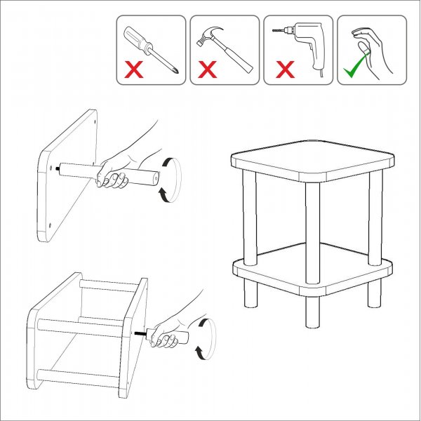 Juno sidebord 35 x 35 cm - Sort/furu Juno sidebord 35 x 35 cm - Sort/furu