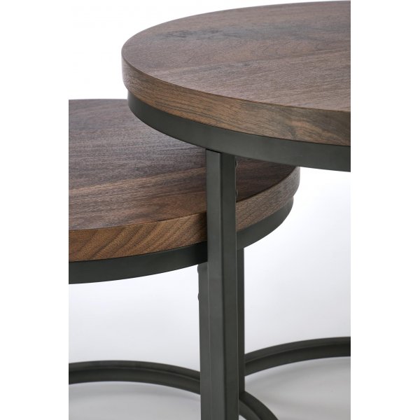 Settbord valnøtt/svart Ø43/53 cm - Tore Settbord valnøtt/svart Ø43/53 cm - Tore