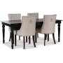 Paris spisegruppe sort bord med 4 Tuva New Port stoler i beige stoff
