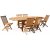 Edenryd spisegruppe, ovalt spisebord med sommerfuglfunksjon, 180-240 cm inkl. 6 Edenryd-stoler - Teak + Mbelpleiesett for tekstiler