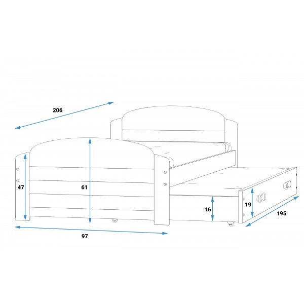 Helsingr juniorseng 90x200 cm (hvit eller gr farge)