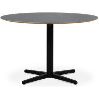 SOHO spisebord Ø118 cm - Matt svart kryssfot / Perstorp mørkegrå Virrvarr