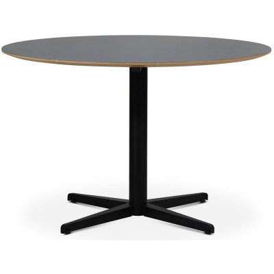 SOHO spisebord 118 cm - Matt svart kryssfot / Perstorp mrkegr Virrvarr