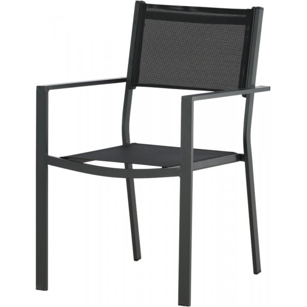 Matvaregruppen i Chania; 6 stoler med bord 205 x 90 cm - Svart/natur Matvaregruppen i Chania; 6 stoler med bord 205 x 90 cm - Svart/natur