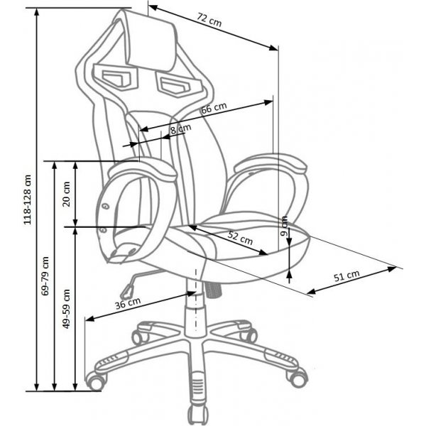 Kontorstol Thalia - Sort & rød Kontorstol Thalia - Sort & rød