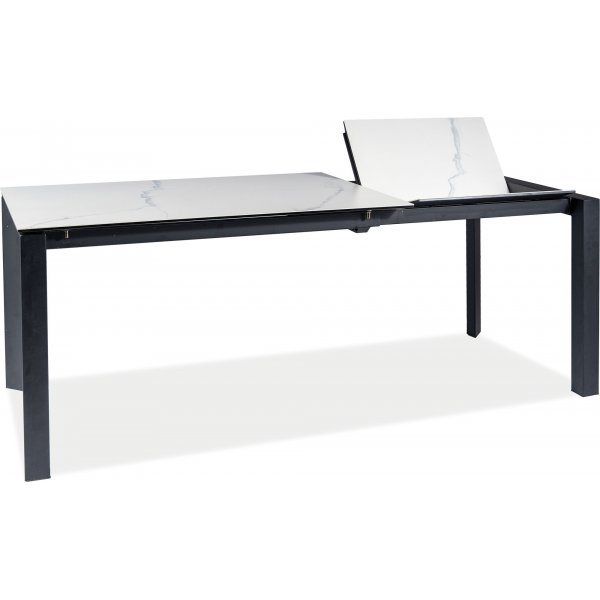 Metropol spisebord, 120-180 cm - Svart/hvit