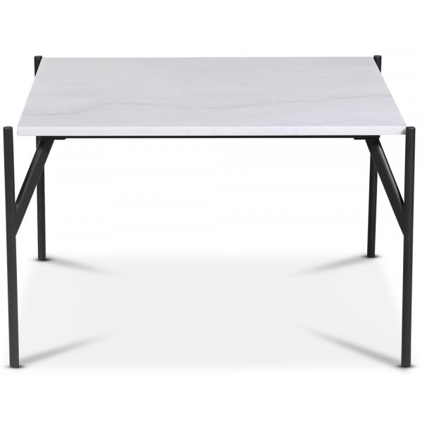 Accent stuebord 75 - Hvit marmor / Svart