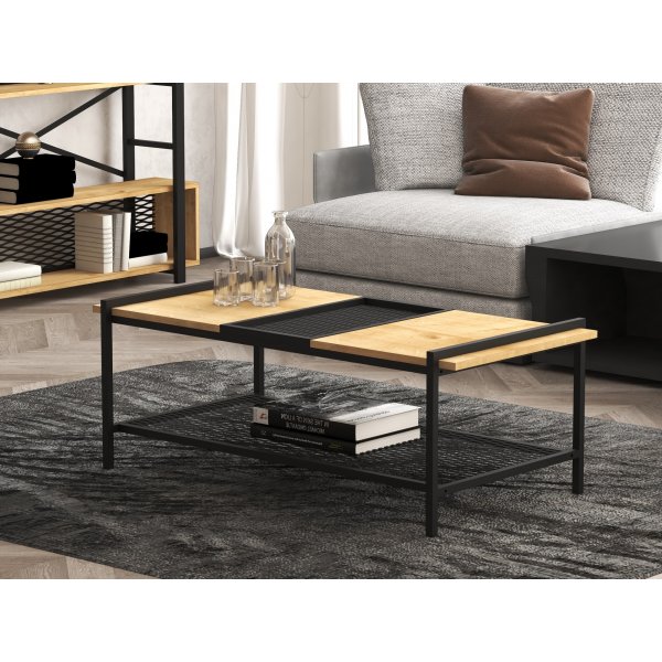 Mata salongbord 120 x 56 cm - Valnøtt/svart Mata salongbord 120 x 56 cm - Valnøtt/svart
