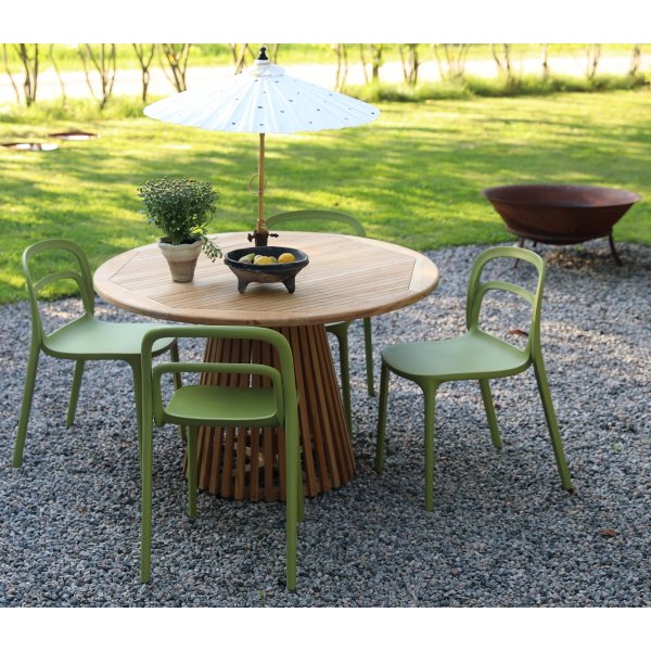 Spisegruppe Saltö teak: Teakbord rundt 120 cm inkludert 4 stk. Nordanå stoler Spisegruppe Saltö teak: Teakbord rundt 120 cm inkludert 4 stk. Nordanå stoler