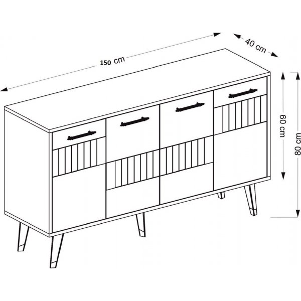 Moda skjenk - Safir eik/gull Moda skjenk - Safir eik/gull