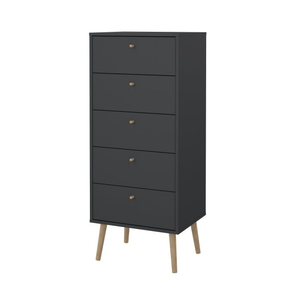 Bodo kommode med 5 skuffer - matt gr�