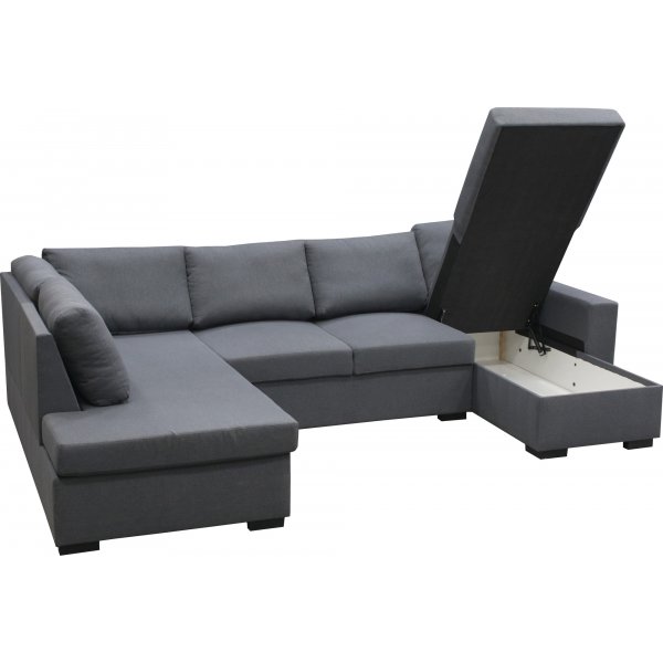 Sofa U-formet sofa 309 cm mørkegrå stoff - Solna + Tekstilrens for møbler Sofa U-formet sofa 309 cm mørkegrå stoff - Solna + Tekstilrens for møbler