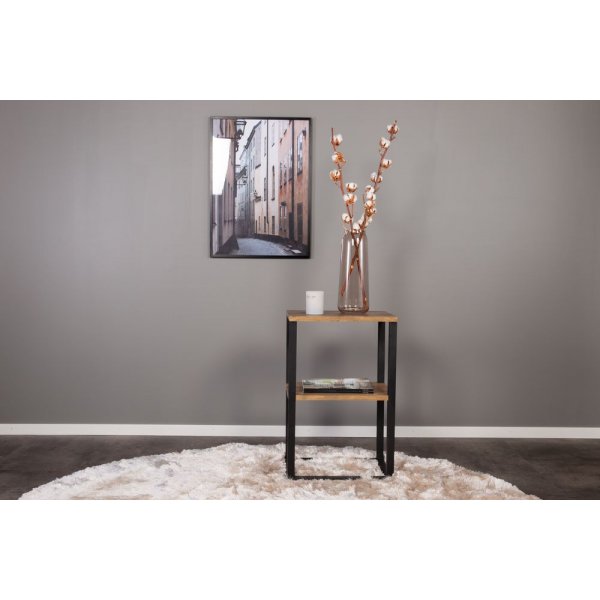 Nattbord Charlotte - Svart / Teakimitasjon