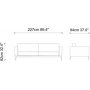 Jade 3-seters sofa - Bl