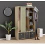 Lola garderobe - Eik/beige/gr