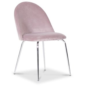 Plaza velvet stol - Lyserosa/krom + Møbelpleiesett for tekstiler Plaza velvet stol - Lyserosa/krom + Møbelpleiesett for tekstiler