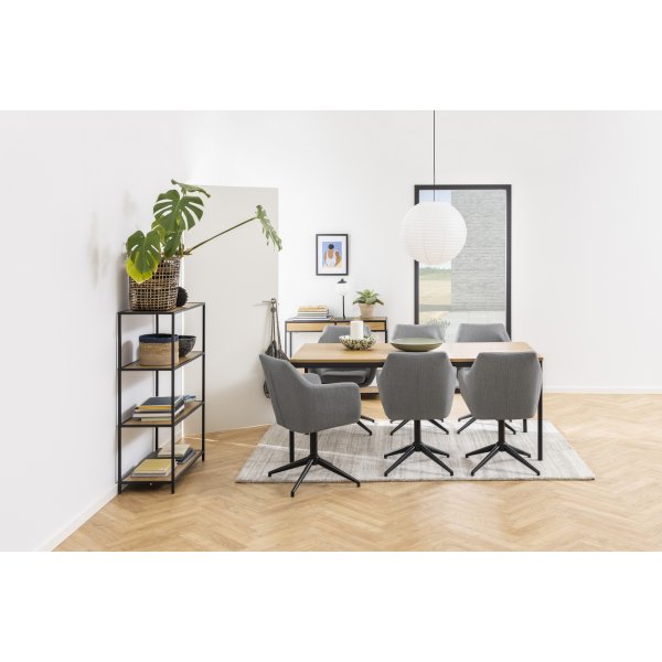 Nora lenestol - Lys grå/sort Nora lenestol - Lys grå/sort