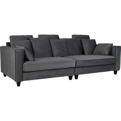 Brandy Lounge - 3,5-seters sofa XL (slvgr flyel) + Flekkfjerner for mbler